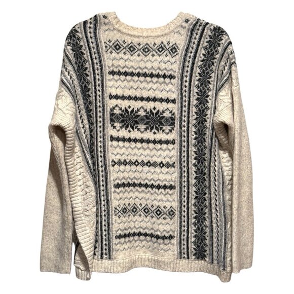 Cabi Chalet Fair Isle Oatmeal Sweater Style Snowflake Womens Size Medium - Picture 3 of 11